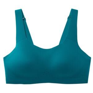 BROOKS Run Dare Scoopback Sports Bra 32 C/D  Teal Lime High Impact Running NWT